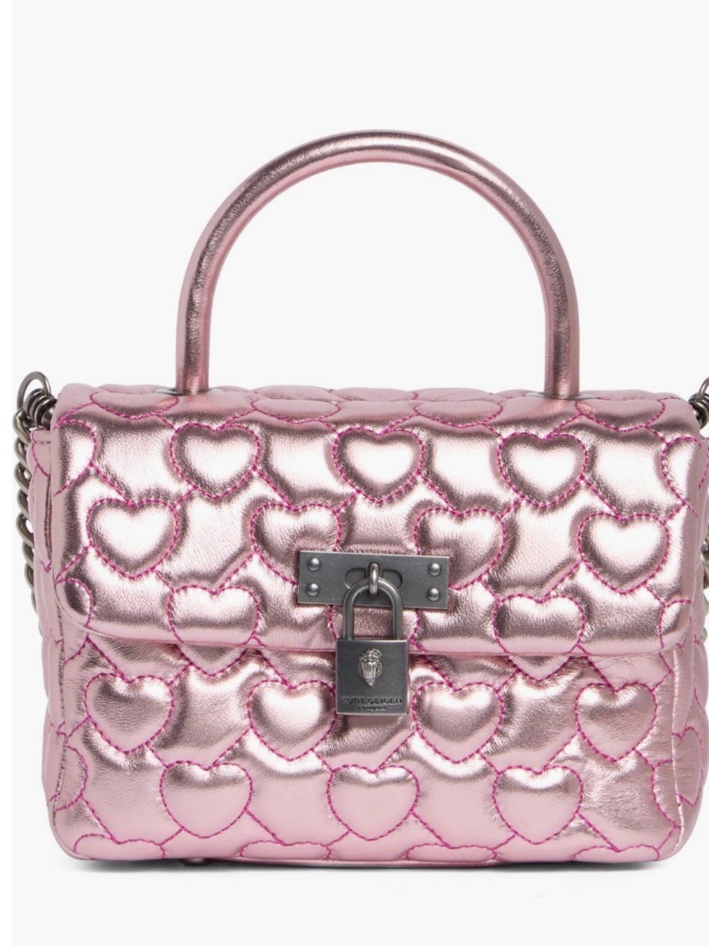 Kurt Gelger London Mini Brixton Heart Quilted
Top Handle Bag